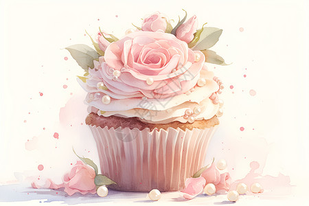 可口的玫瑰蛋糕背景图片