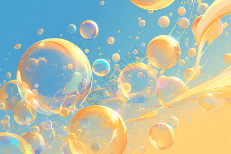爆炸性气泡色彩泡泡之舞插画