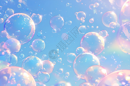 彩色泡泡气泡泡泡浮游在空中插画