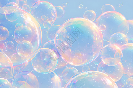 空气刘海泡泡的海洋插画