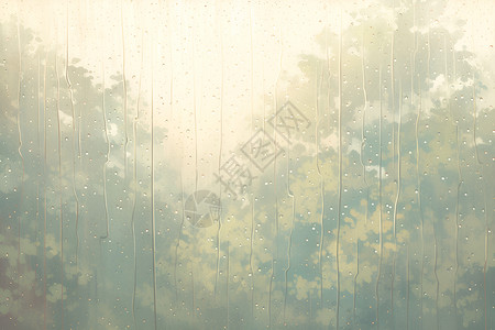 透明玻璃上的雨滴背景图片