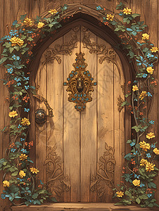 复古传统的木门背景图片