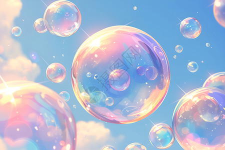 彩色泡泡插画多彩绚丽的气泡插画