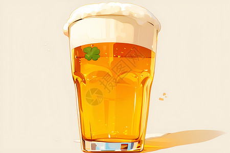 珠江啤酒啤酒中的气泡插画