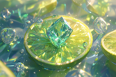 柠檬绿钻石背景图片