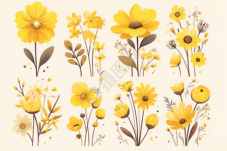 可爱的黄色花朵背景图片