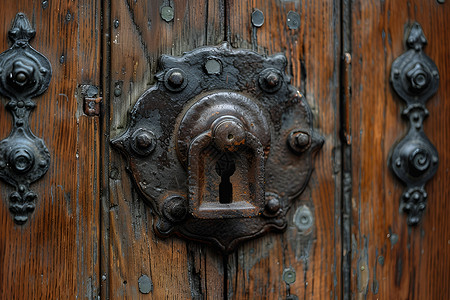 古老的门锁背景图片