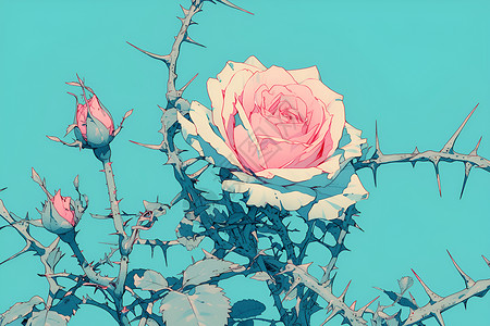 粉色玫瑰的花苞背景图片