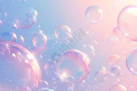 透明彩色泡泡粉色的气泡插画