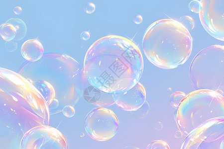 彩色透明泡泡透明的泡泡插画