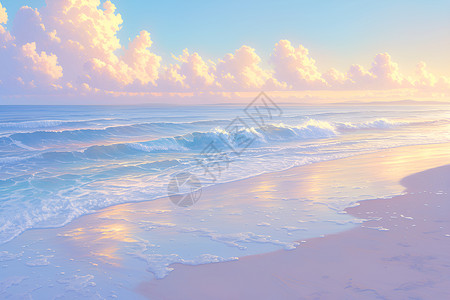 晨光中的海滩背景图片