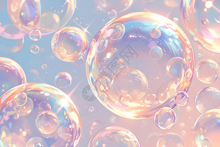彩色美丽漂浮点点免费下载奇幻美丽的泡泡插画