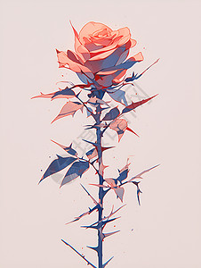 凋零玫瑰一朵凋零的玫瑰插画