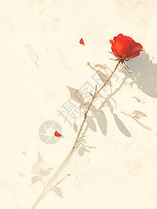 一支红玫瑰一支花朵高清图片