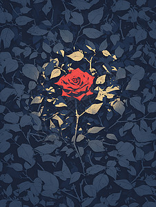 带刺的玫瑰插画带刺花高清图片
