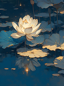 湖中的莲花背景图片
