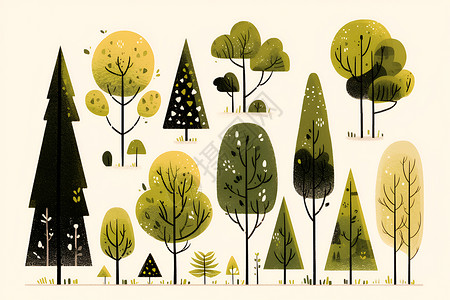 迷人的树木系列背景图片