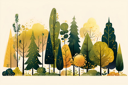 秋日童话森林背景图片
