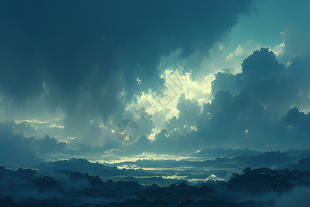 浓厚云层背景图片