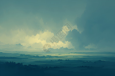 迷雾笼罩的山丘背景图片
