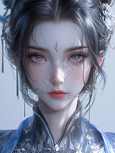 美丽的古风少女背景图片