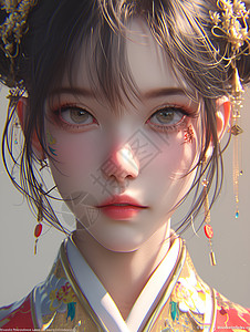 古装美少女背景图片