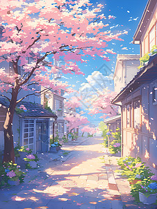 夏天梦幻的街道背景图片