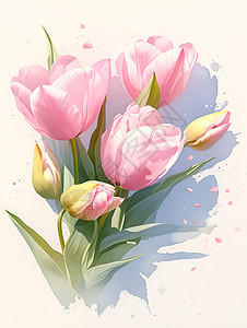 粉色的郁金香背景图片