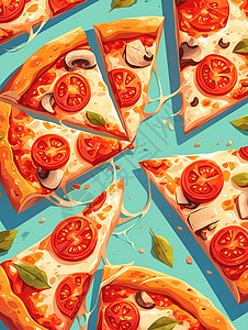 披萨酱美味多汁的红酱披萨插画