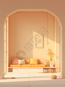 家具空间现代简约生活空间插画