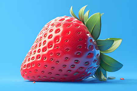 蓝背景上的草莓高清图片