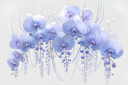 一束鲜花素材一束蓝色花瓣插画