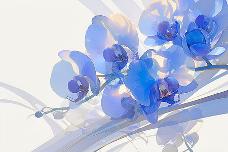盛开的蓝色花瓣背景图片