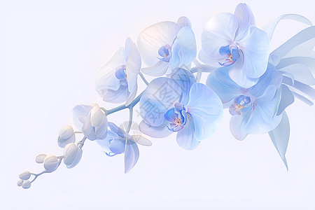 蓝白色花枝背景图片