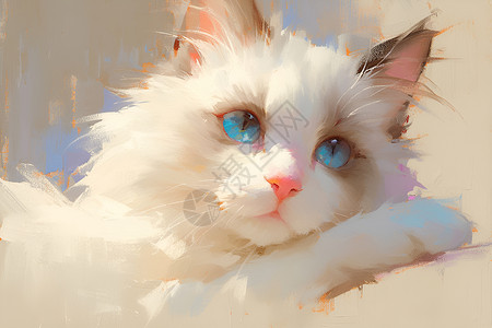 可爱猫咪的插画背景图片