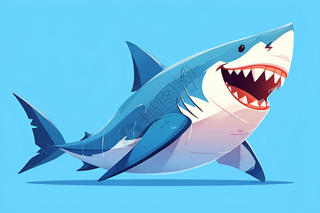 干果之王海洋之王大鲨鱼插画