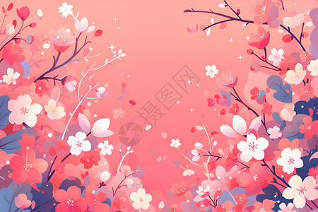 美丽的粉色花海背景图片