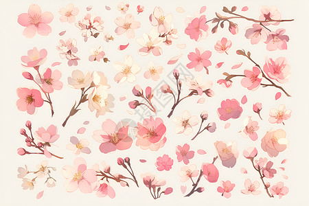 粉色樱花图标背景图片