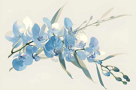 蓝色的蝴蝶兰背景图片