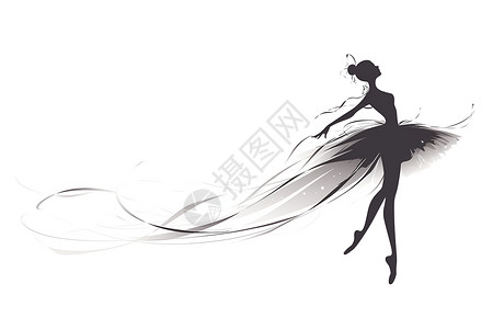 芭蕾舞演出优雅的芭蕾舞女孩插画