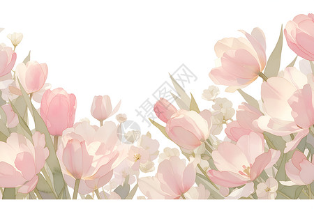 粉红郁金香粉红花朵高清图片