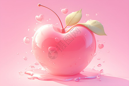 水果店水蜜桃迷人的甜美樱桃插画
