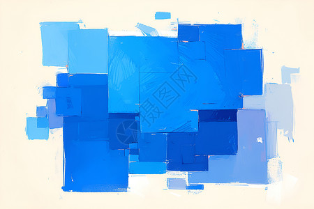 蓝色方块的几何抽象简约艺术背景图片