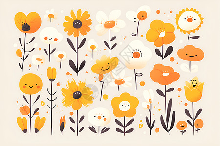 黄色花朵集合背景图片