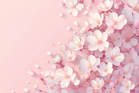 粉樱美丽绽放背景图片