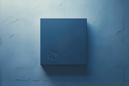 几何墙面墙壁上的蓝色方块插画