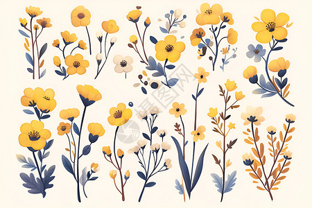美丽的黄色小花背景图片