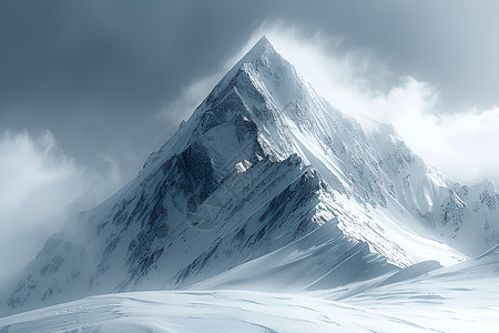雪地背景墙巍峨的雪山背景