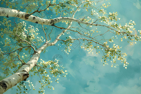 树上的白色小花背景图片