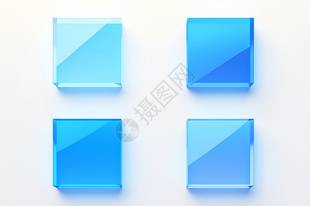 四个蓝色方块的简约构图背景图片